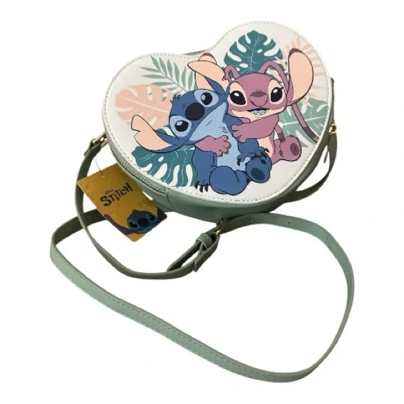 DISNEY Brand Stitch Heart-Shaped Crossbody by BIOWORLD New With Tags - Picture 1 of 13